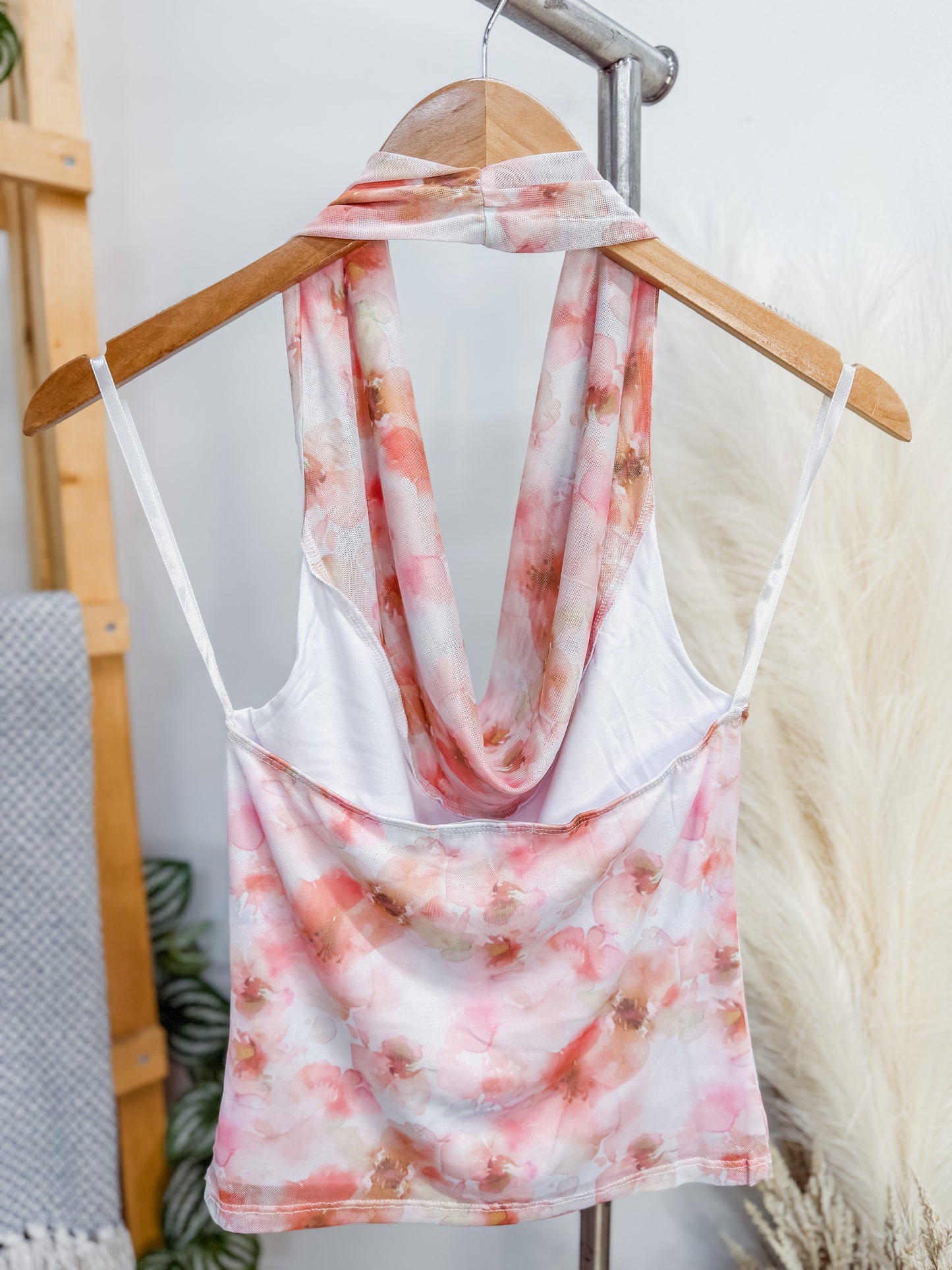 Anabelle Floral Draped Halter Top