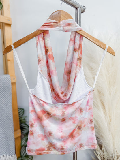 Anabelle Floral Draped Halter Top