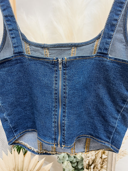 Melody Denim Corset Style Top