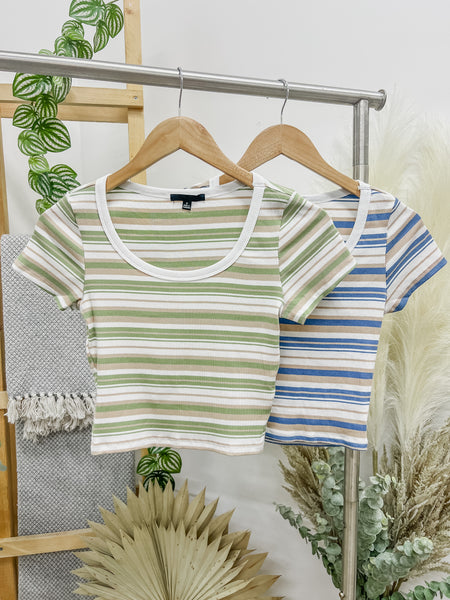 Lanai Striped Scoop Neck Tee