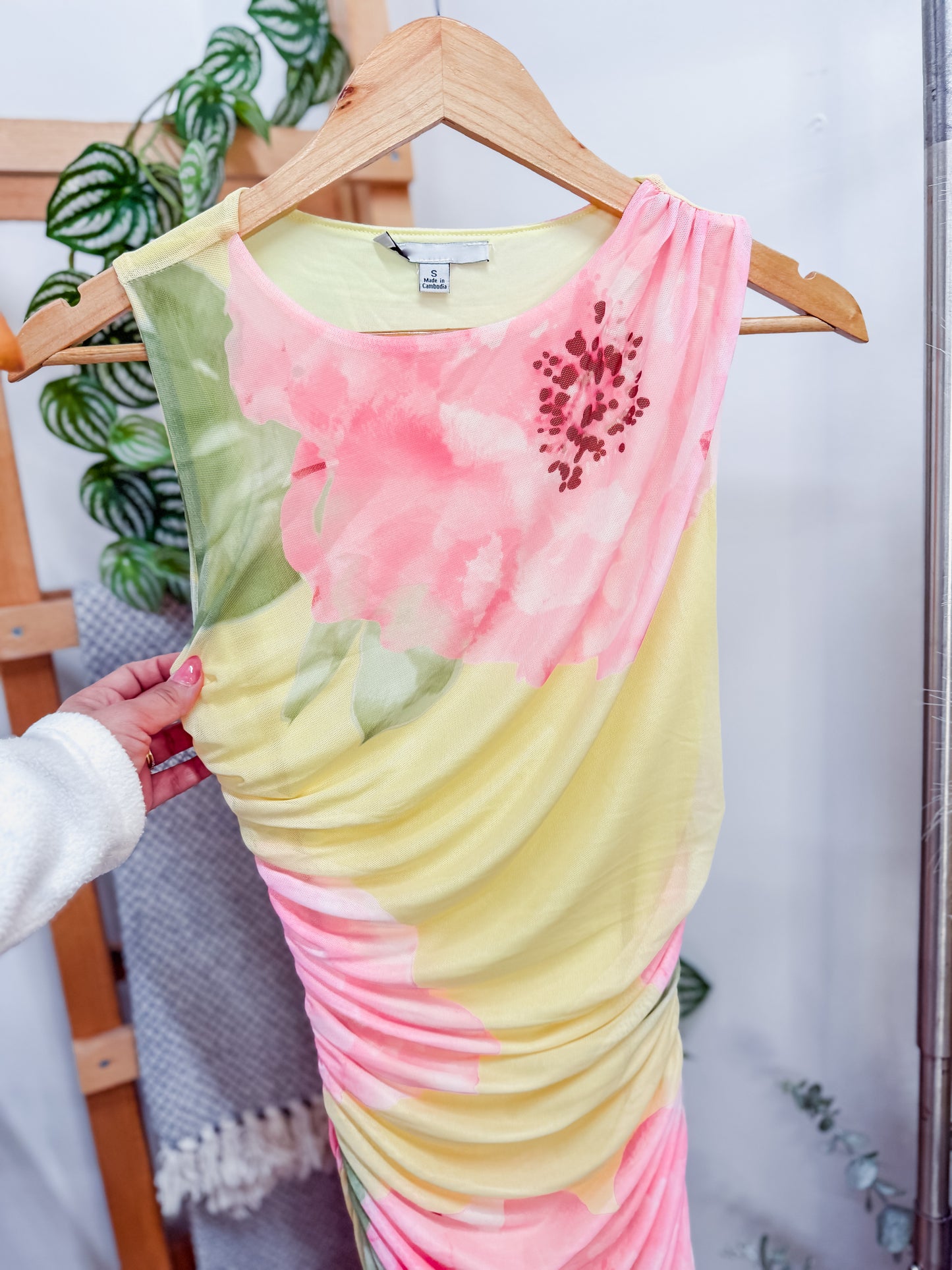 Lily Floral Mesh Midi Dress