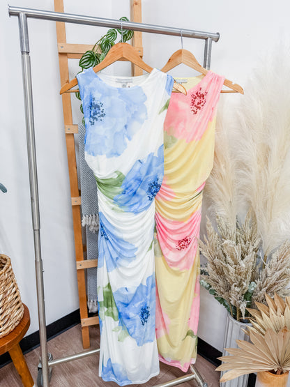 Lily Floral Mesh Midi Dress