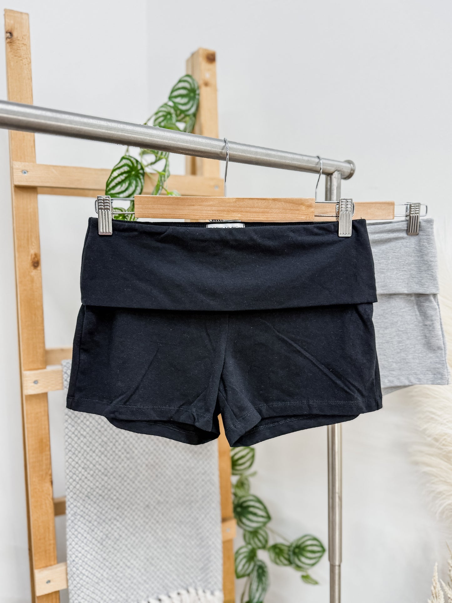 Cassie Fold Over Waistband Mini Shorts