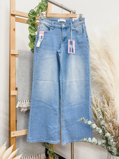 Maya Low Rise Wide Leg Stretch Jeans