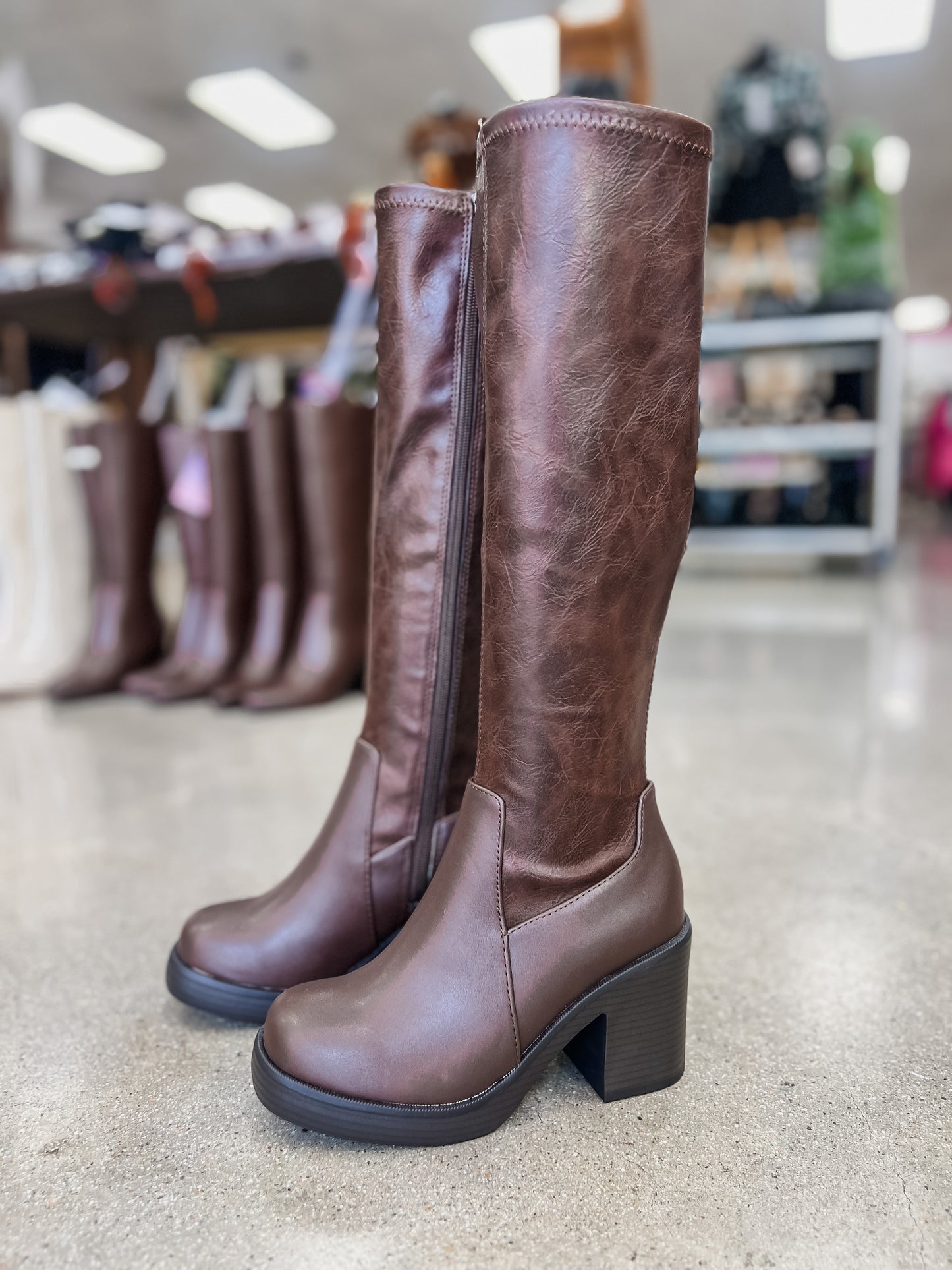 RESTOCK! Sonia Knee High Thick Heel Boots