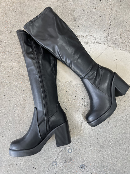 RESTOCK! Sonia Knee High Thick Heel Boots