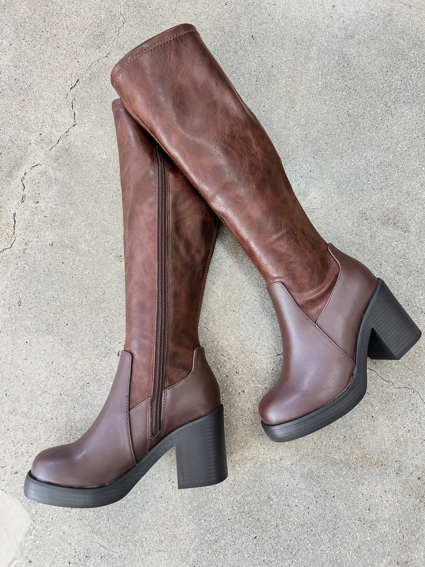 RESTOCK! Sonia Knee High Thick Heel Boots