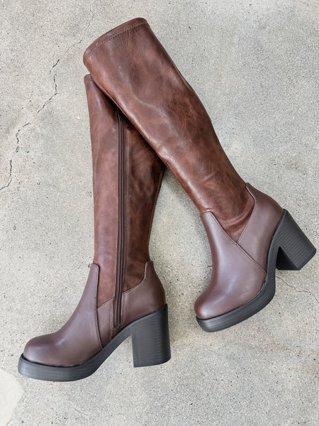 Sonia Knee High Thick Heel Boots