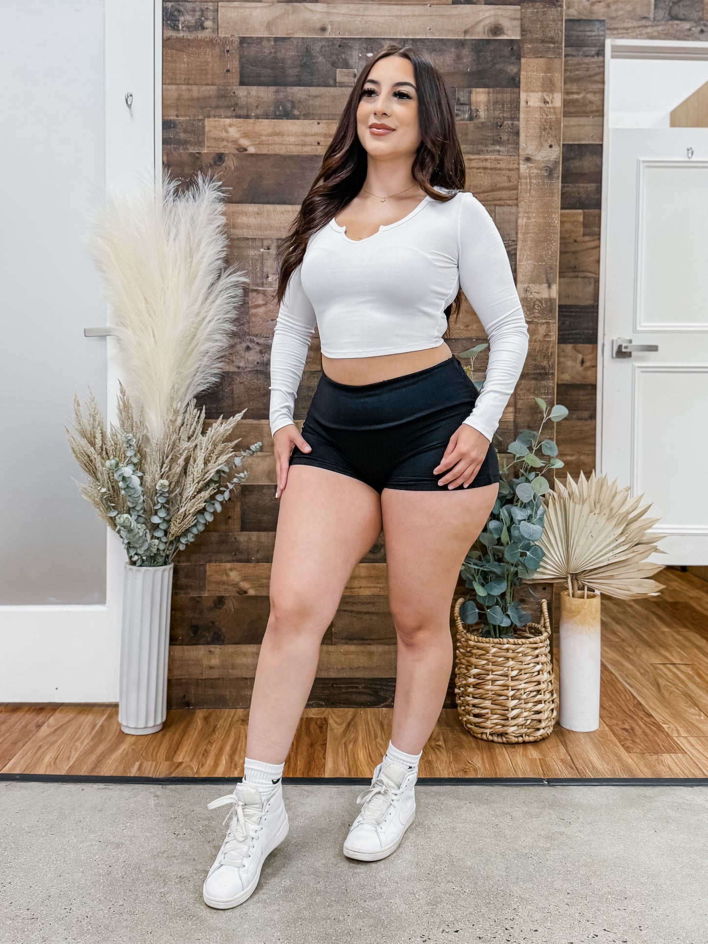 Cassie Fold Over Waistband Mini Shorts