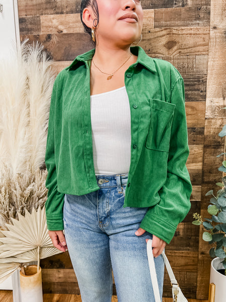 Lanie Corduroy Cropped Shirt Jacket