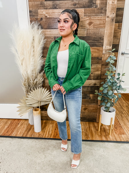 Lanie Corduroy Cropped Shirt Jacket