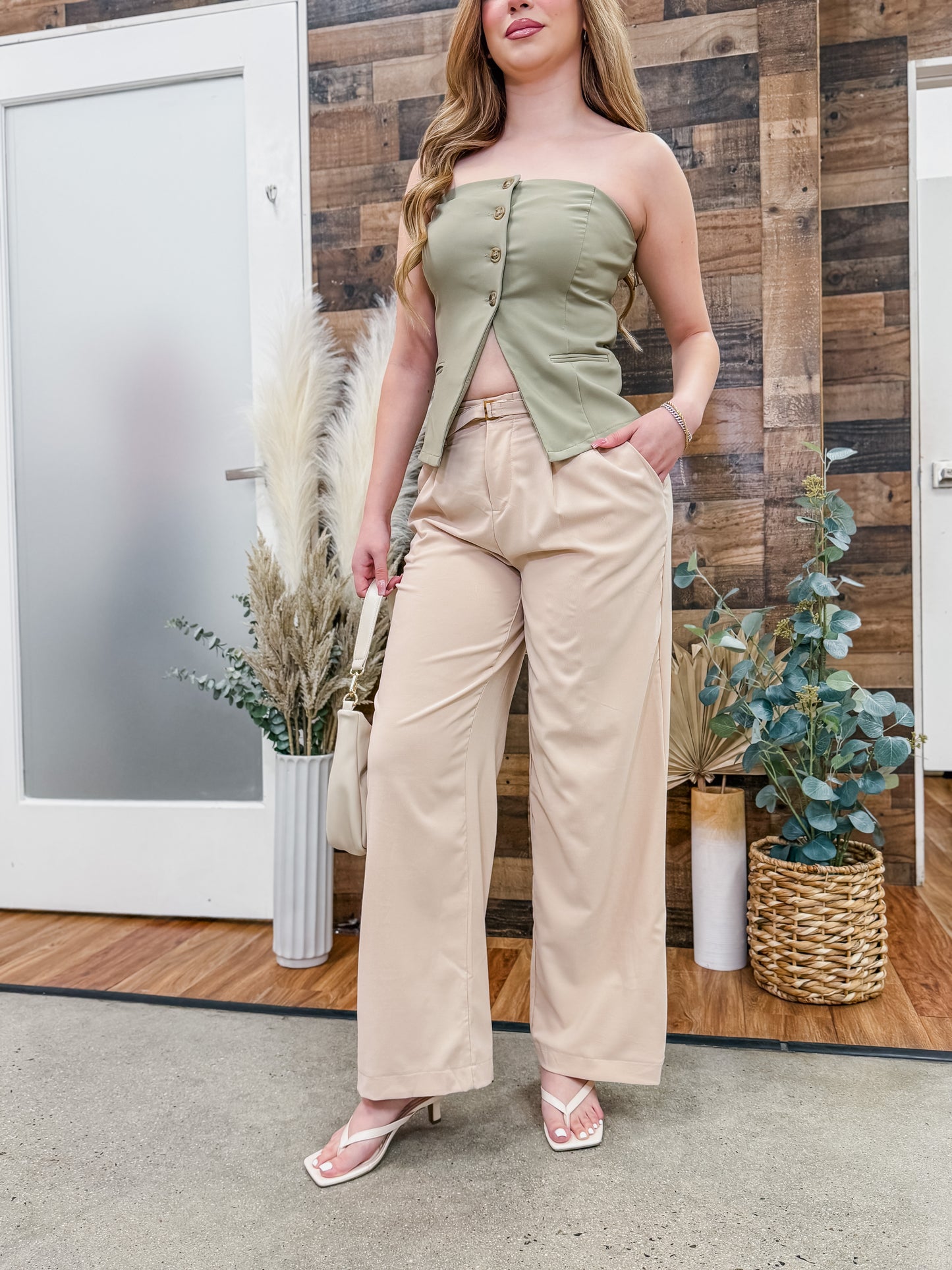 Vania Belted wide Leg Trouser Pants