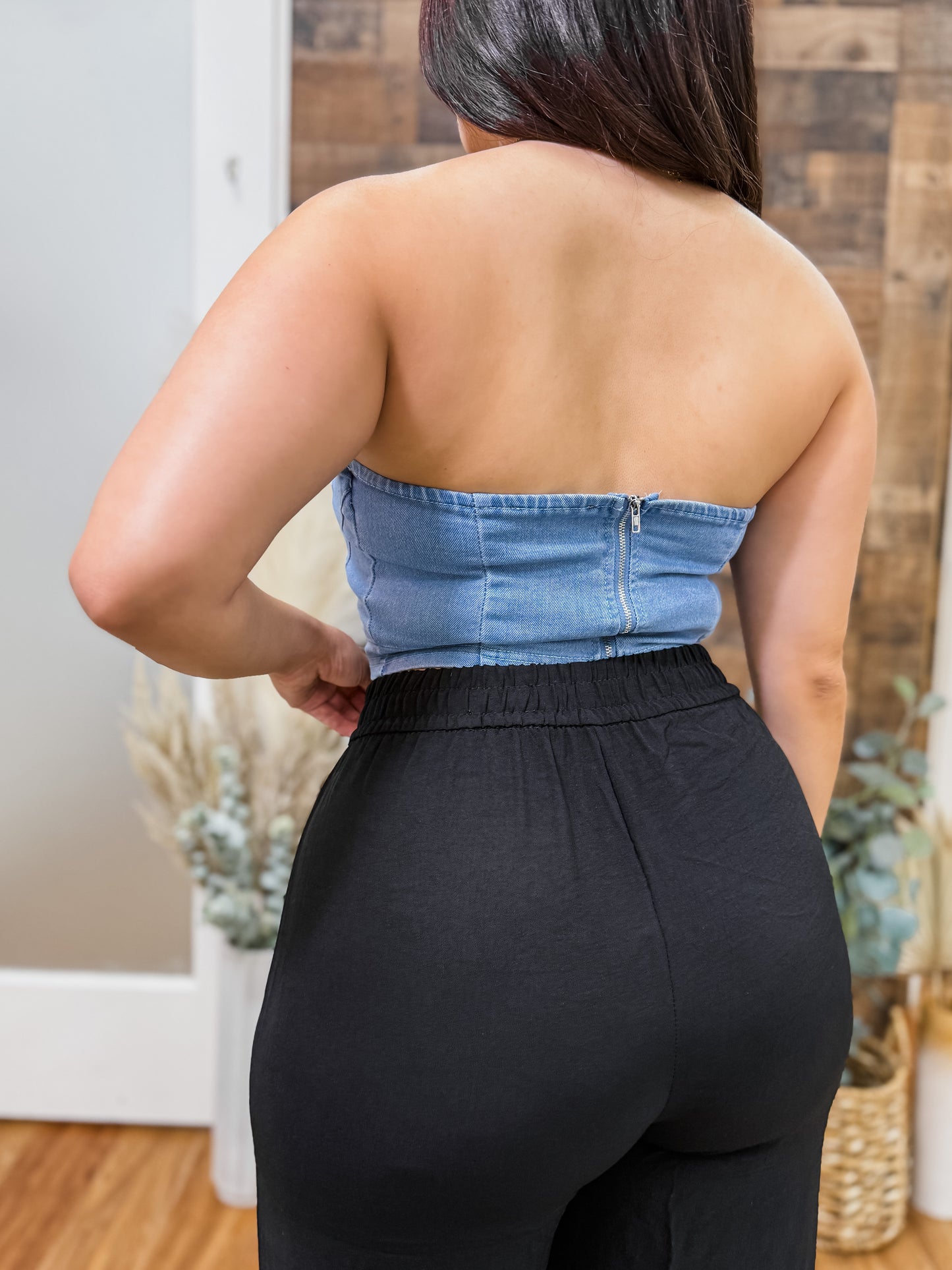 Jazmin Denim Strapless Top