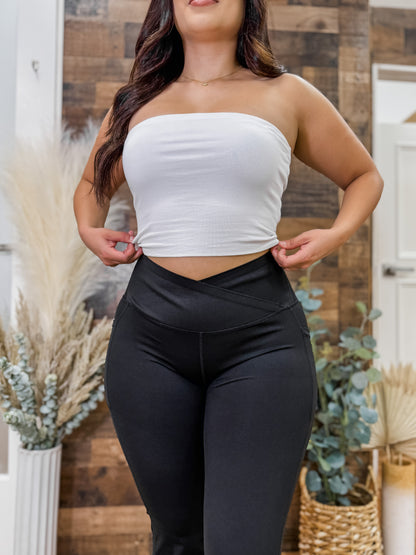 Lola Crossover Waistband Flared Leggings