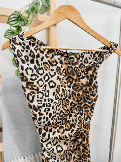Brynn Leopard Off Shoulder Dress