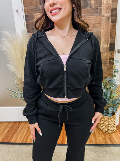 RESTOCK! Noelle Cropped Fleece Zip Hoodie