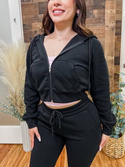 RESTOCK! Noelle Cropped Fleece Zip Hoodie