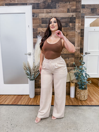 Evelyn High Waisted Woven Trouser Pants