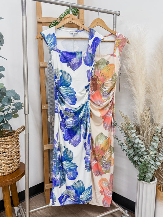 Paola Floral Cap Sleeve Dress