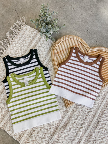 Nina Striped Stretch Tank Top