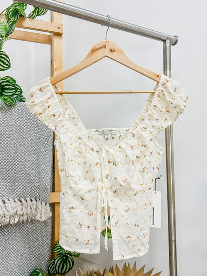 Elsa Dainty Stitched Flower Top