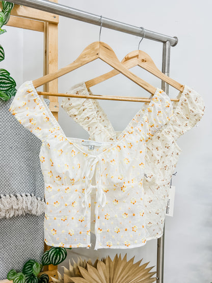 Elsa Dainty Stitched Flower Top