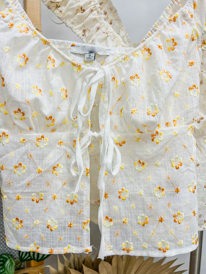 Elsa Dainty Stitched Flower Top
