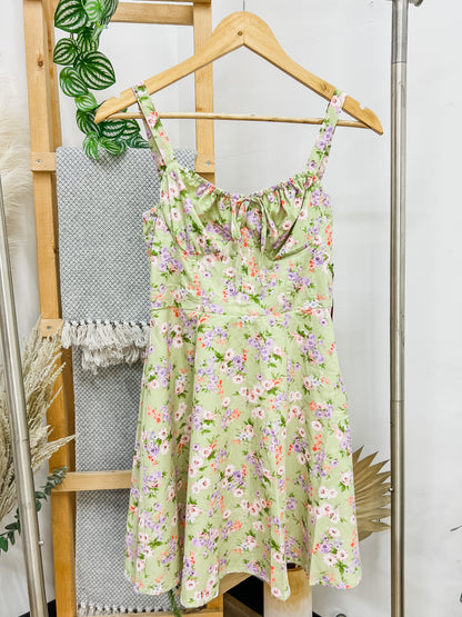 June Floral Sleeveless Milkmaid Dress