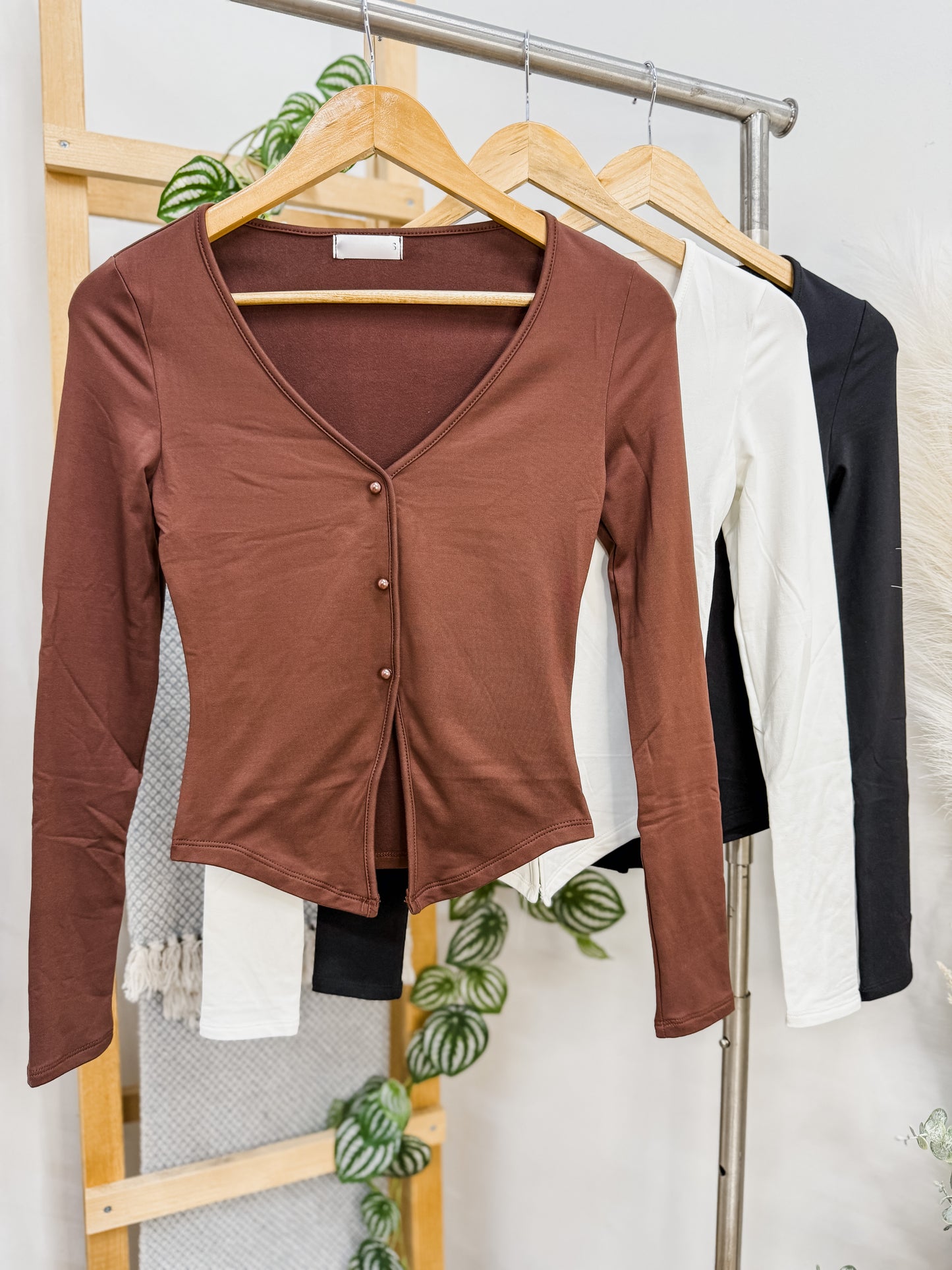 Grace Button Long Sleeve Top