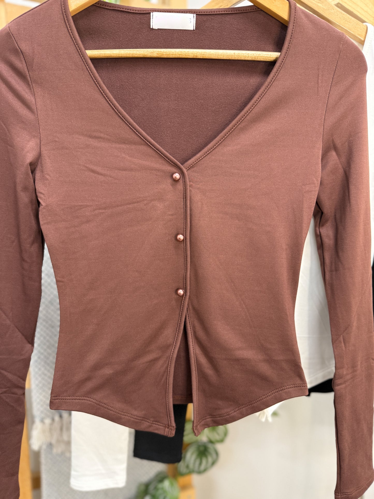 Grace Button Long Sleeve Top