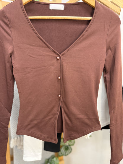 Grace Button Long Sleeve Top