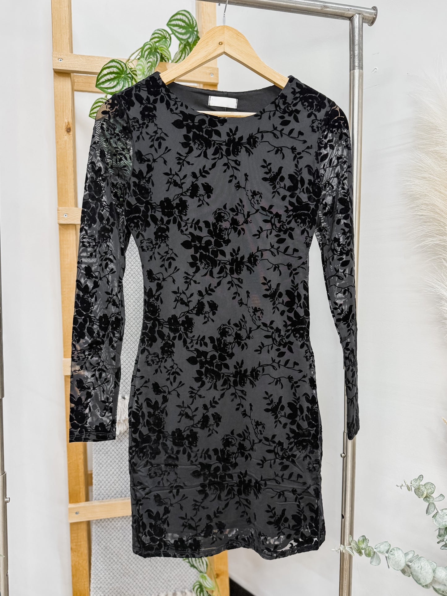 Veronica Velvet Floral Mesh Dress