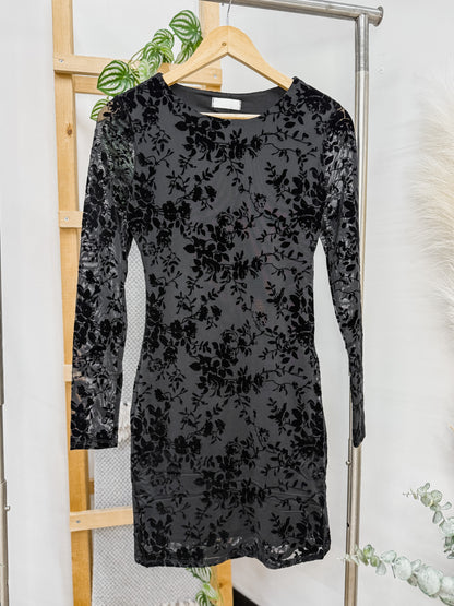Veronica Velvet Floral Mesh Dress