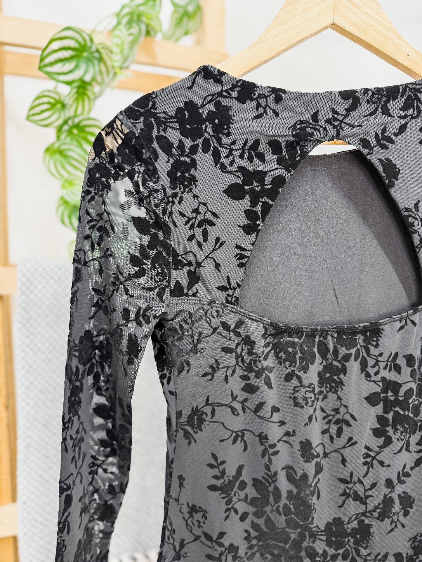 Veronica Velvet Floral Mesh Dress