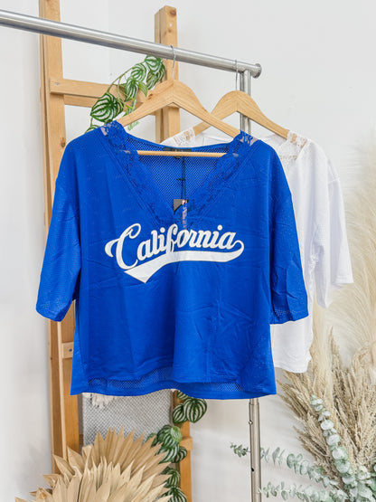 California Lace Trim Jersey Top