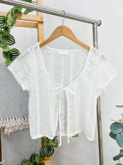 Helen Sheer Short Sleeve Floral Top