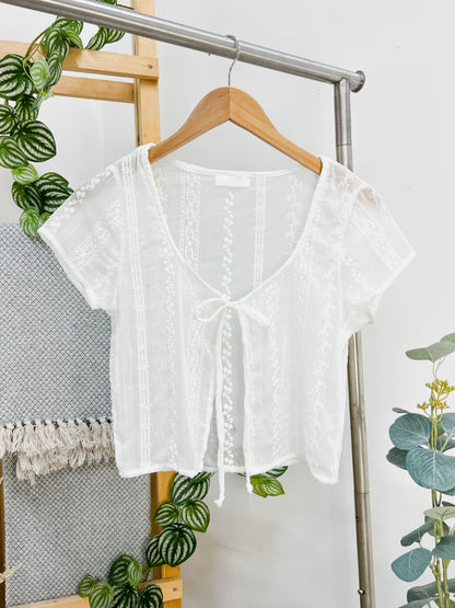 Helen Sheer Short Sleeve Floral Top