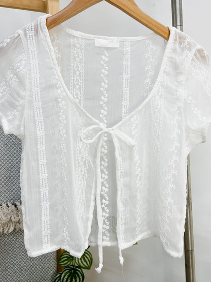 Helen Sheer Short Sleeve Floral Top