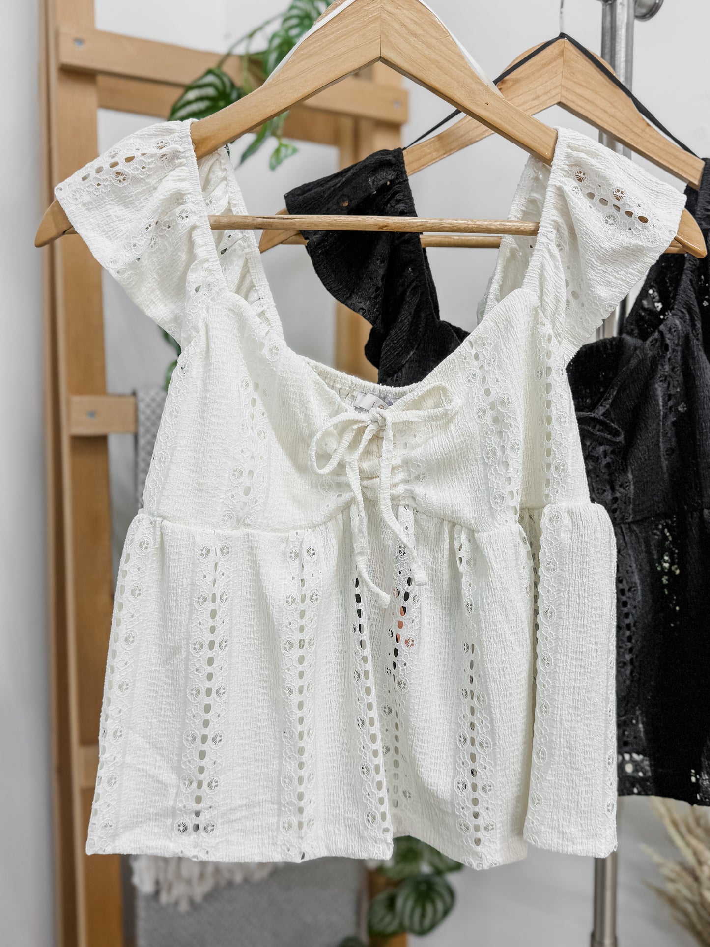 Destiny Baby Doll Pointelle Top