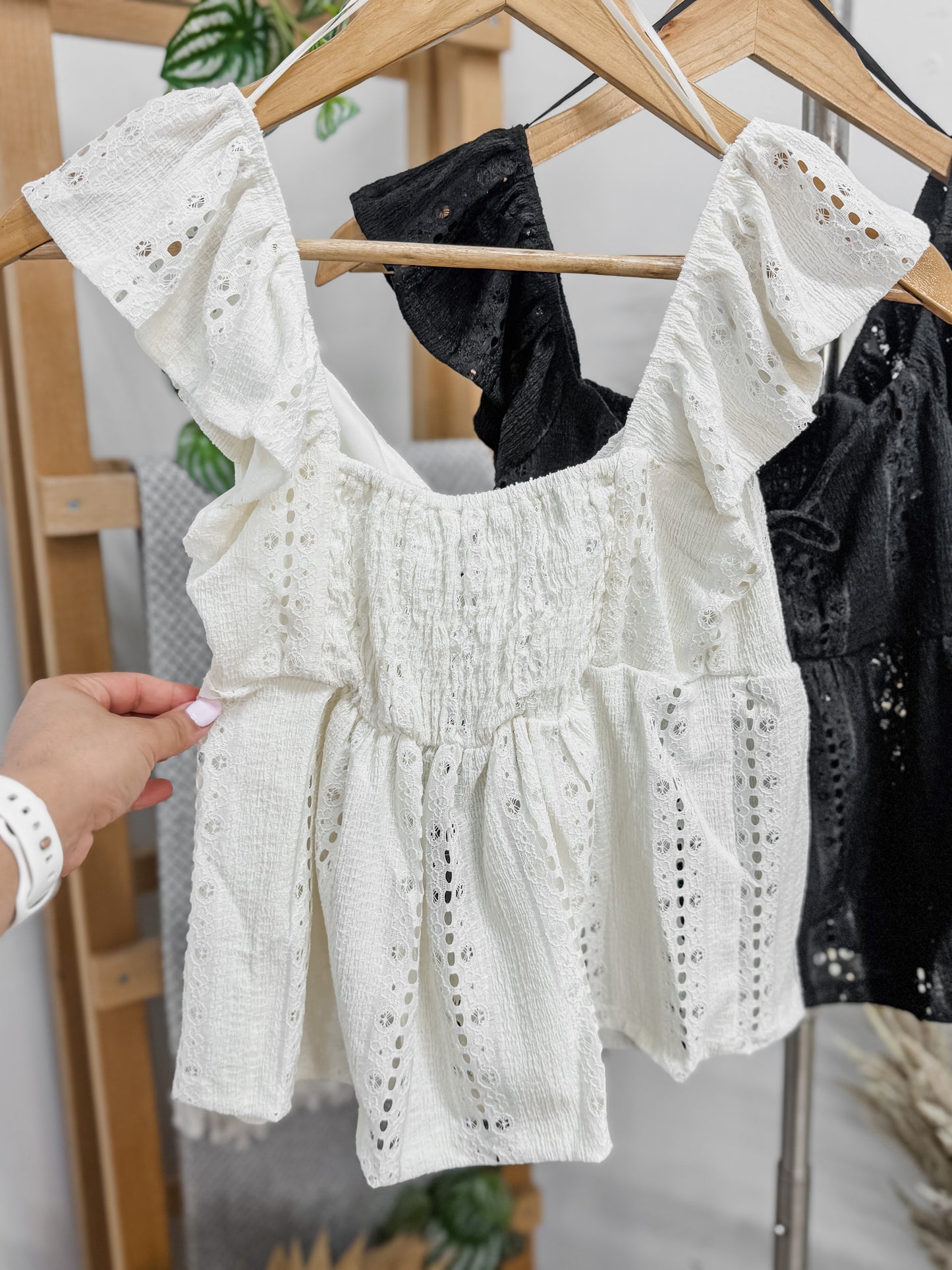 Destiny Baby Doll Pointelle Top