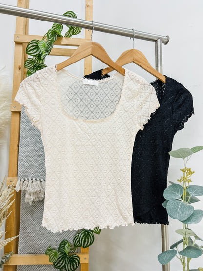 Ellen Scoop Neck Floral Sheer Top