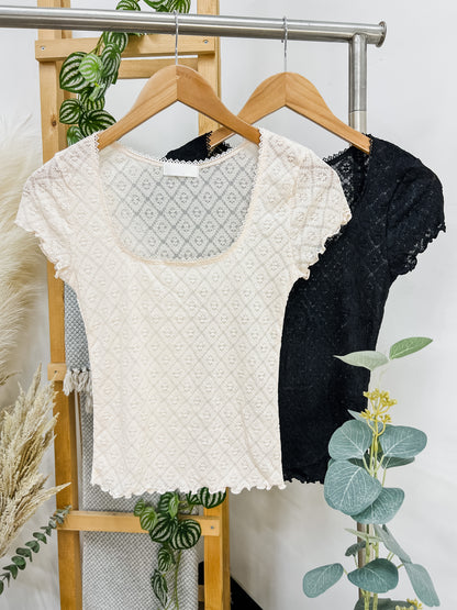 Ellen Scoop Neck Floral Sheer Top