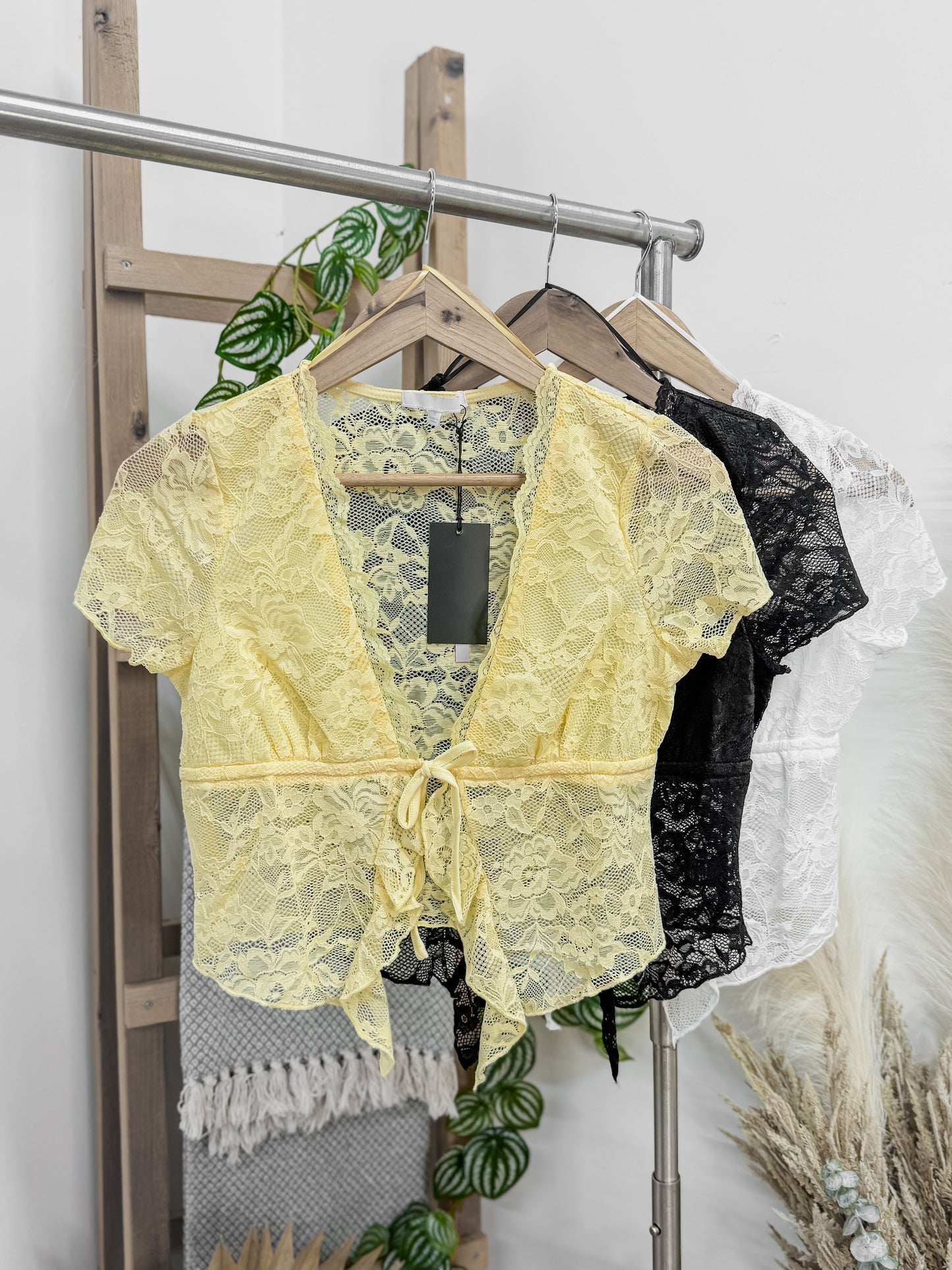 Eden Short Sleeve Lace Cardigan Top