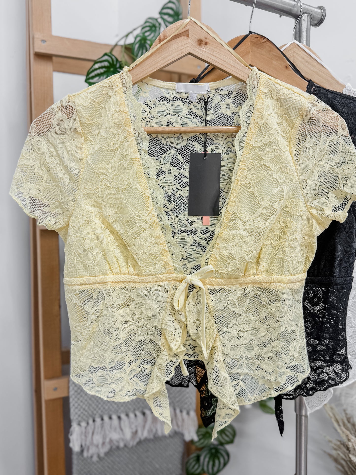 Eden Short Sleeve Lace Cardigan Top