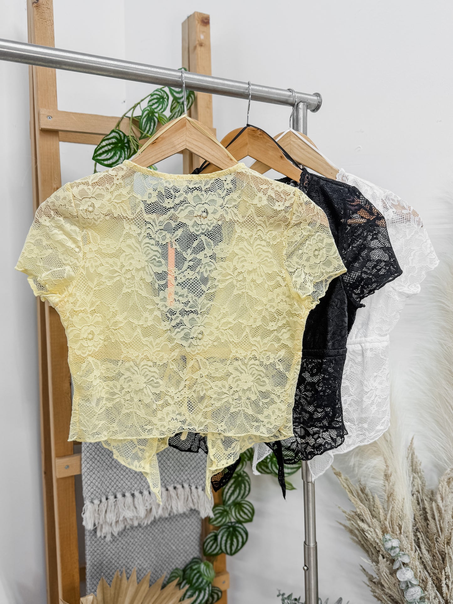 Eden Short Sleeve Lace Cardigan Top