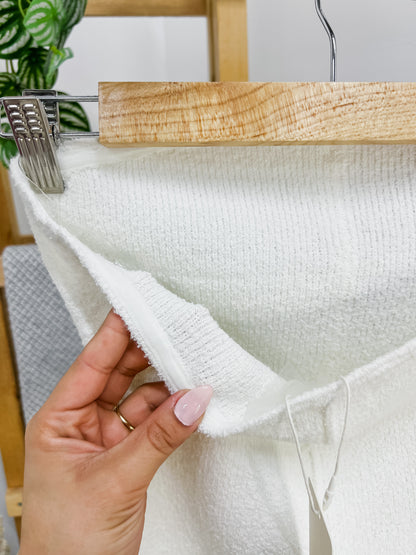 Daphne Strapless Knit Button Top