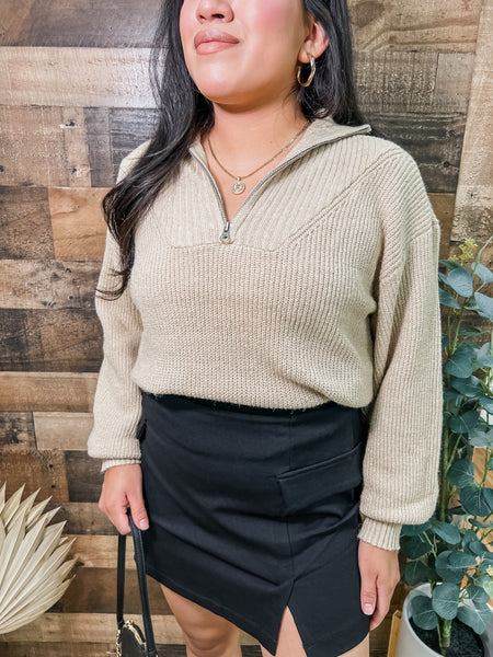 Ashlynn Half Zip Knit Sweater