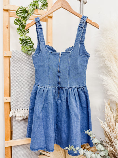 Debbie Sweetheart Denim Dress