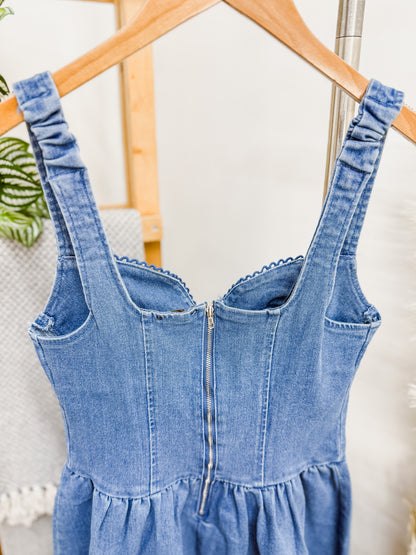 Debbie Sweetheart Denim Dress