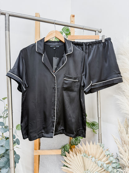 Brooke Silk Contrast Pajamas Set